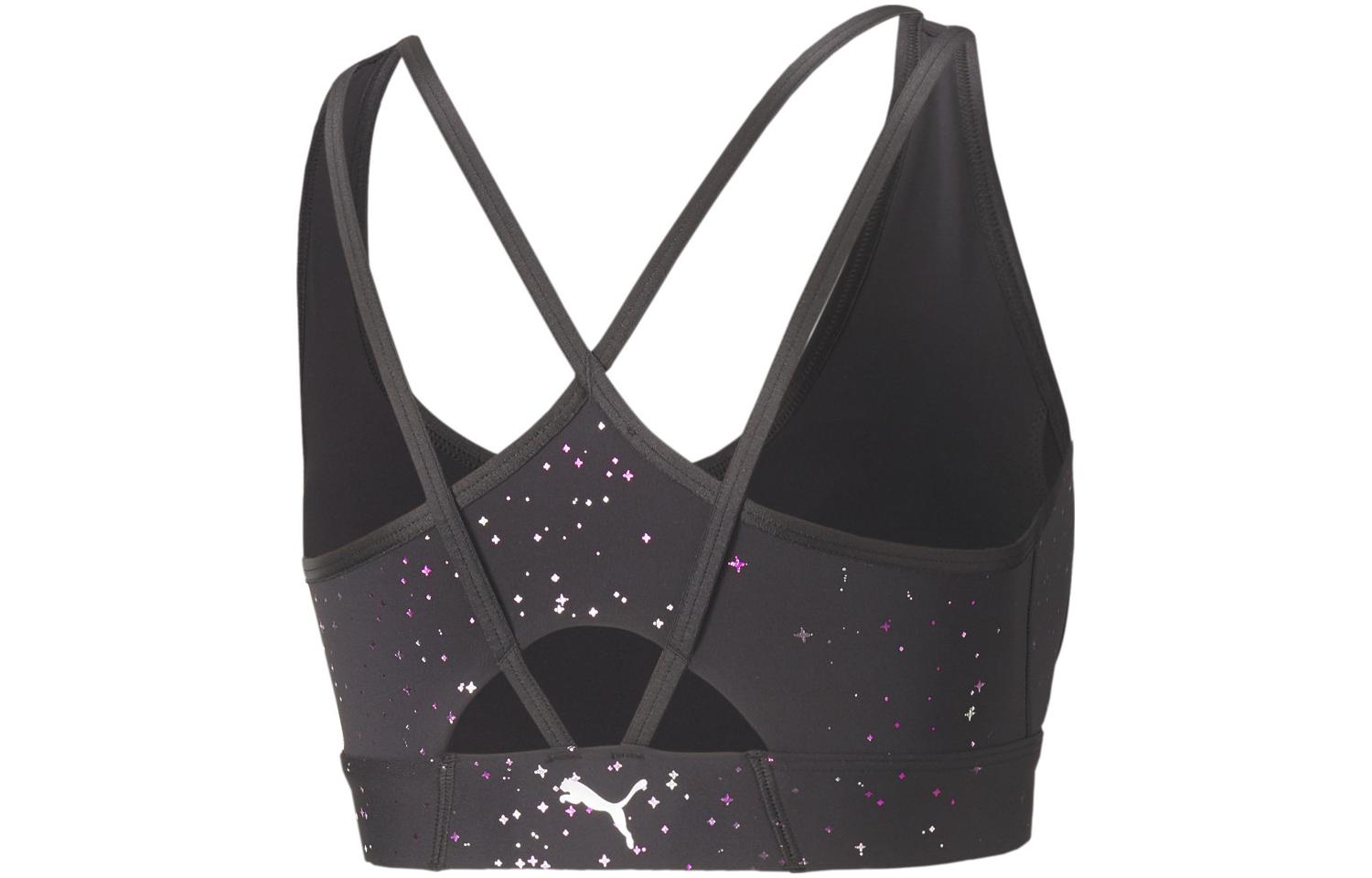 PUMA Mid Impact Stardust Crystal Sport Bra Sports Underwear Women’s Black