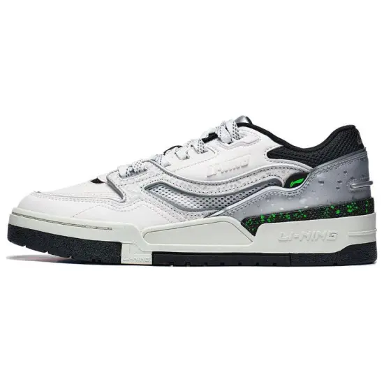 LINING 001 BTC Skateboard Shoes Men Low-Top Mist White