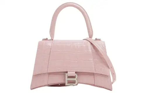 Balenciaga Crocodile Embossed Calfskin Shoulder Bag, Crossbody Bag, Handbag Regular Women's Pink