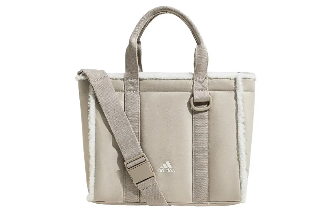 Adidas Recycled Material Tote Bag, Shopping Bag, Portable Crossbody Bag, Shoulder Bag Women's Light Khaki