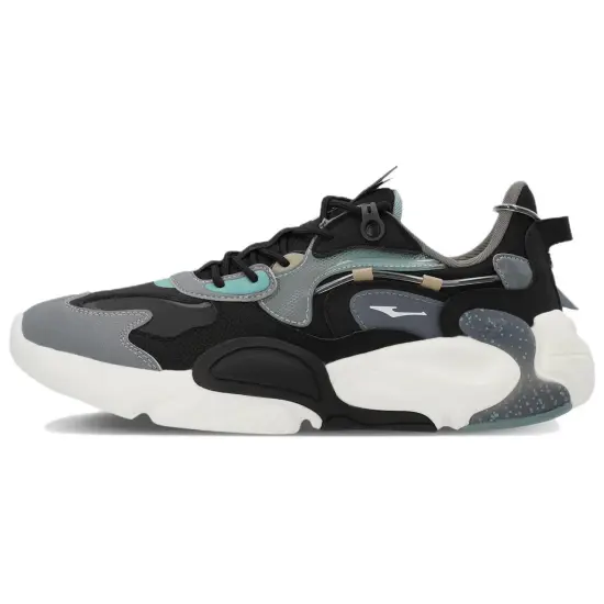 Erke Casual Shoes Men Low-Top Black Green