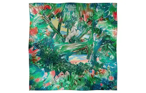 HERMES Silk Scarves Unisex Green