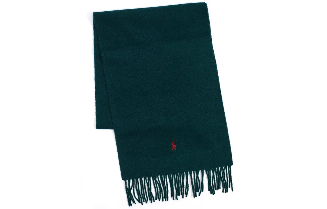 Polo Ralph Lauren Wool Knit Scarves Unisex Green/Black
