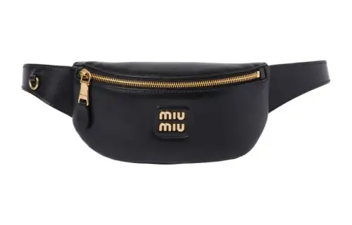 MIU MIU Leather Fanny Pack Women's Black