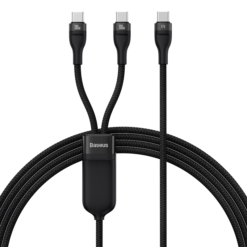 Baseus Baseus Flash 2 1.5m one-to-two all-in-one fast charging car mobile phone charging cable iPad tablet laptop data cable