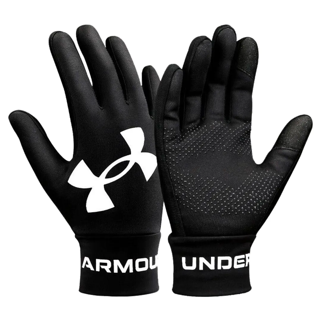 Under Armour Polyester Sports Gloves Unisex Black Gray