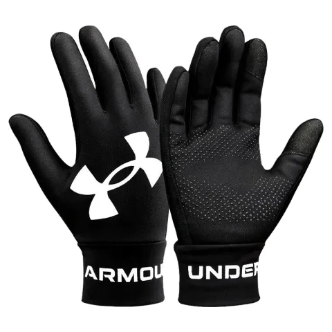Under Armour Polyester Sports Gloves Unisex Black Gray