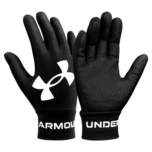 Under Armour Polyester Sports Gloves Unisex Black Gray
