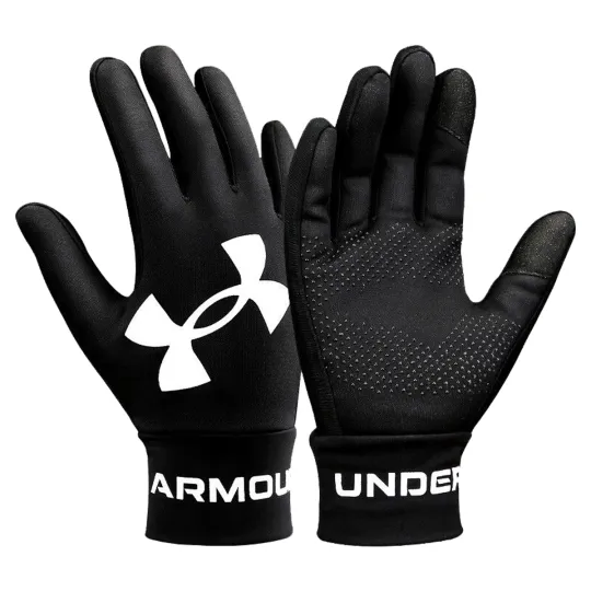 Under Armour Polyester Sports Gloves Unisex Black Gray