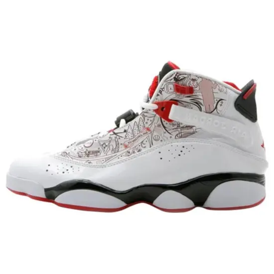 Jordan Air Jordan 6 6 Rings 'Portland' Cushioned Slip Resistant High Top Vintage Basketball Shoes Men's White
