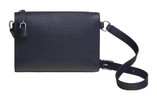 HERMES Evergrain Calfskin Shoulder Bag, Crossbody Bag Women's 2Z Bleu Nuit Midnight Blue