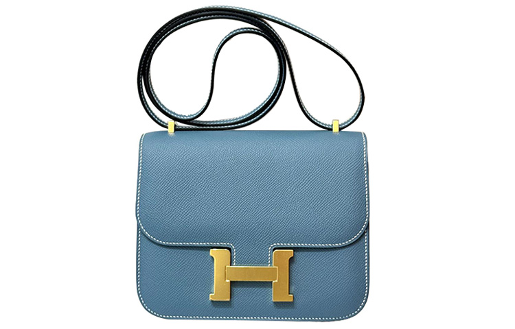 HERMES Hermès Constance 19 Gold Buckle Epsom Leather Crossbody Shoulder Bag Mini 19 Women's D2 NEW BLEU JEAN New Denim Blue
