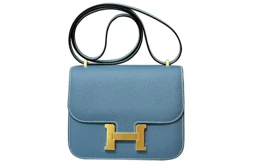 HERMES Constance Epsom Leather Crossbody Bag, Shoulder Bag Mini 19 Women's D2 NEW BLEU JEAN New Denim Blue