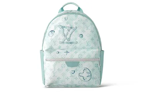 LOUIS VUITTON Discovery Leather Backpack Small Men's Light Blue