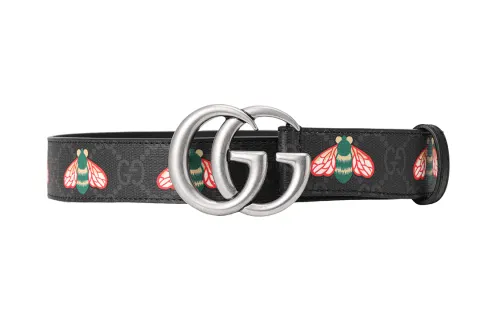 GUCCI GG Marmont Canvas Leather Belts Men's Width 3cm
