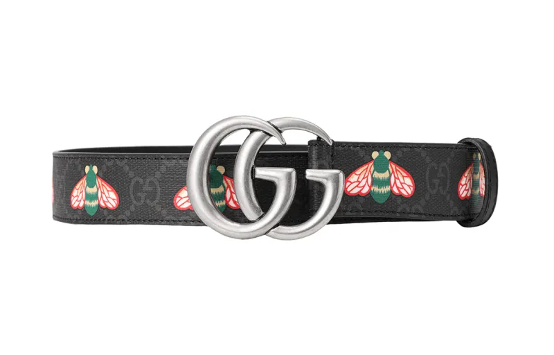 GUCCI GG Marmont Canvas Leather Belts Men's Width 3cm