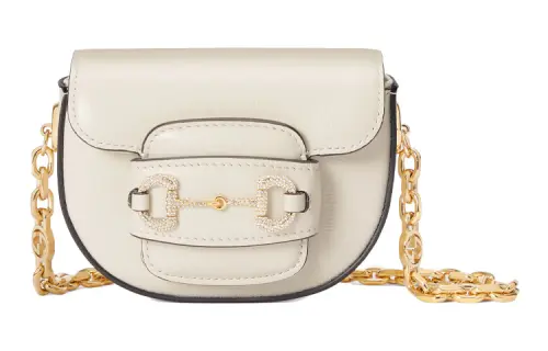 GUCCI Horsebit 1955 Leather Fanny Pack Regular Women's White