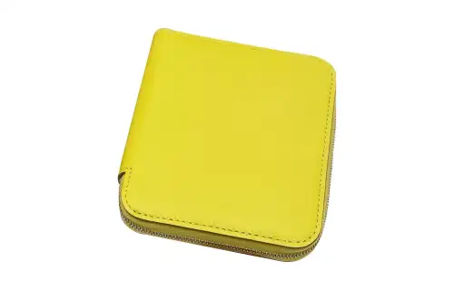 HERMES Silk'In Evercolor Leather Wallet Unisex 9N Citron Lemon
