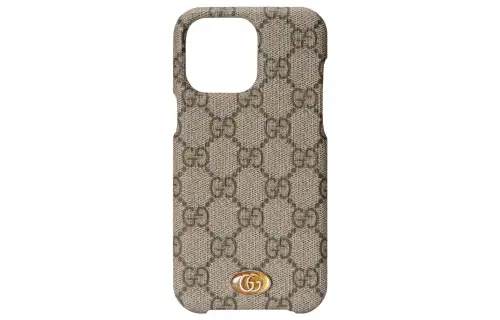 GUCCI Ophidia Canvas IPhone 14 Pro Max Protective Shell Bag Accessory Men's Beige & Ebony