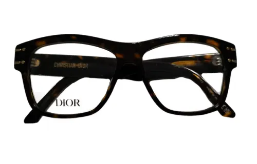 DIOR Acetate Irregular Shape Eyeglass Frames Unisex Tortoiseshell