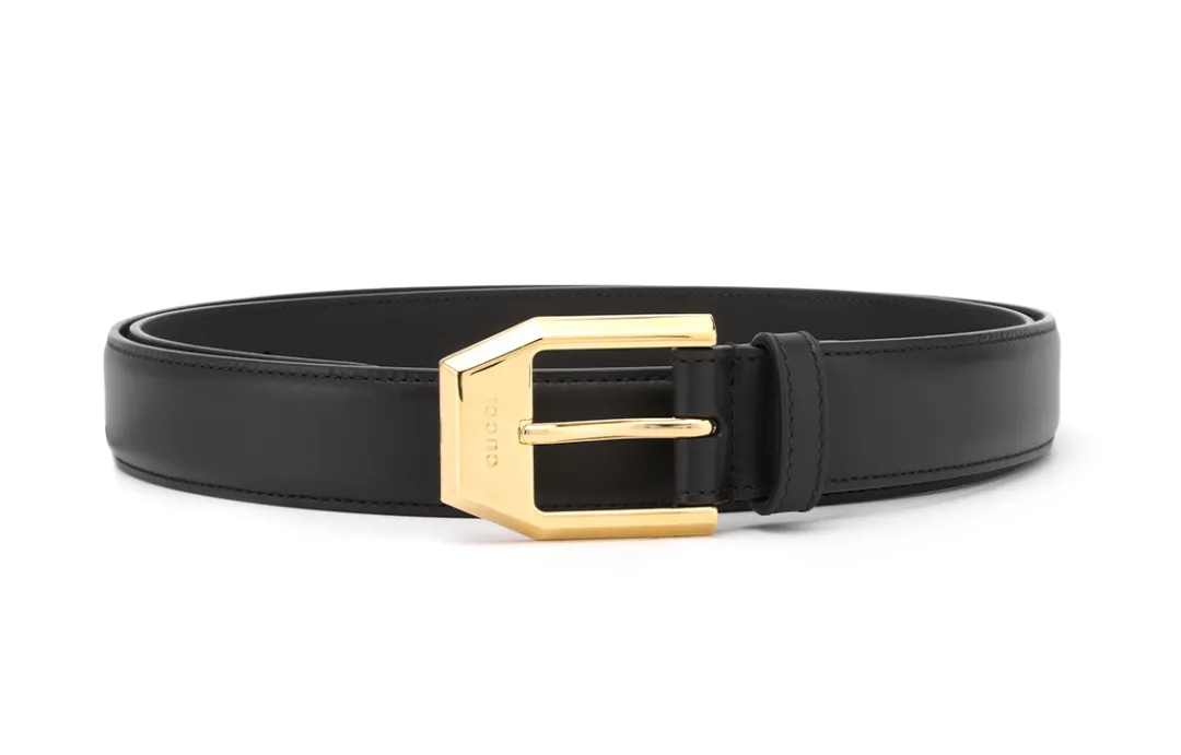 GUCCI Leather Belts Unisex Black Width 3cm