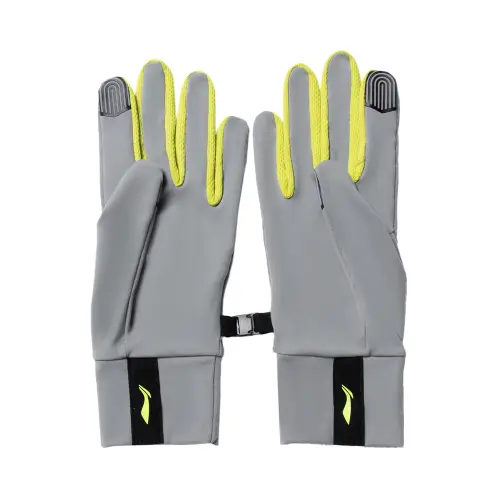 Li Ning Fabric Sports Gloves Unisex Shark Grey Fluorescent Fruit Acid Green