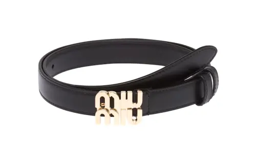 MIU MIU 3D Effect Logo Women's Black 2cm
