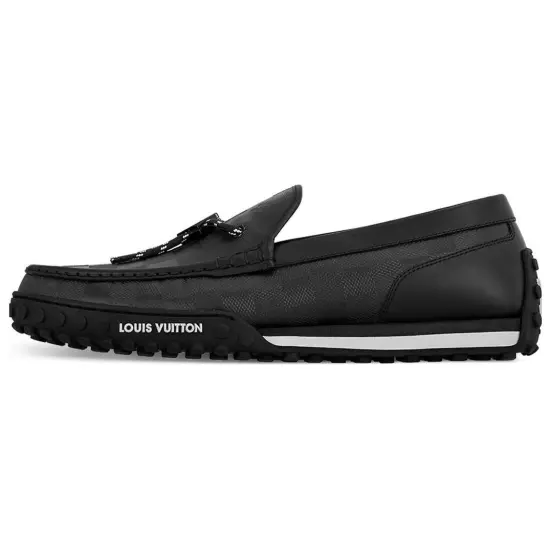 LOUIS VUITTON Racer Gommino Loafers Men Black
