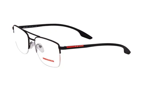 PRADA Metal Aviator Eyeglass Frames Men's Black