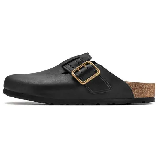 Birkenstock Boston Bold Leather Narrow Fit 'Black'