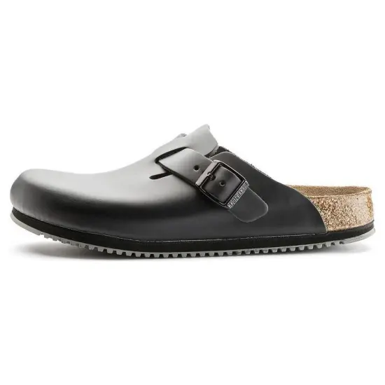 Birkenstock Boston Super Grip Natural Leather 'Black'