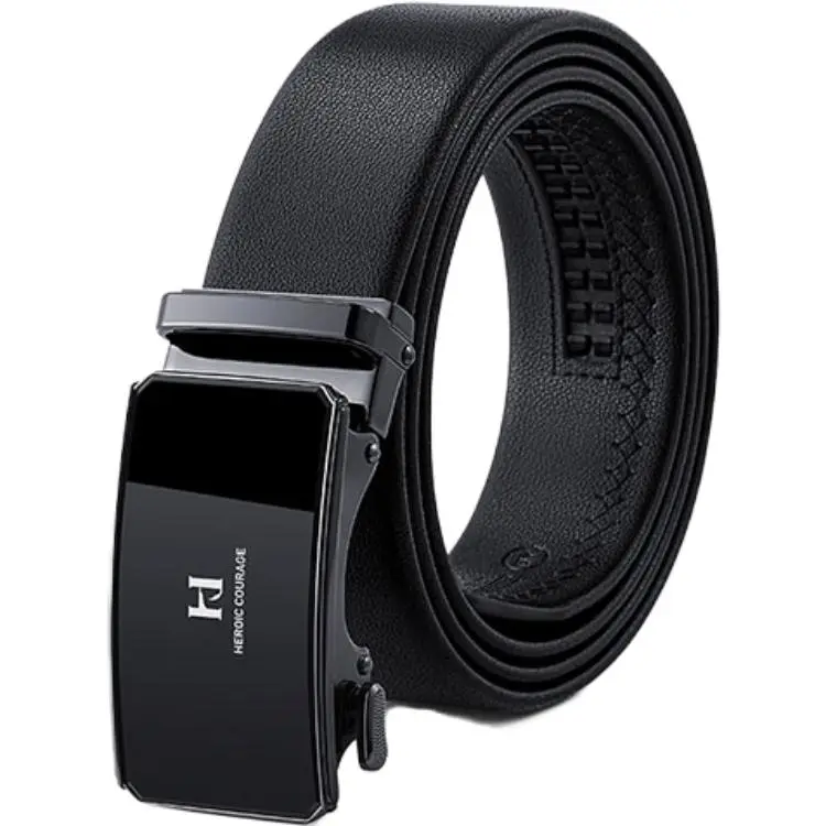 HLA Split Cow Leather Zinc Alloy Leather Belts Men's Width 3.5cm