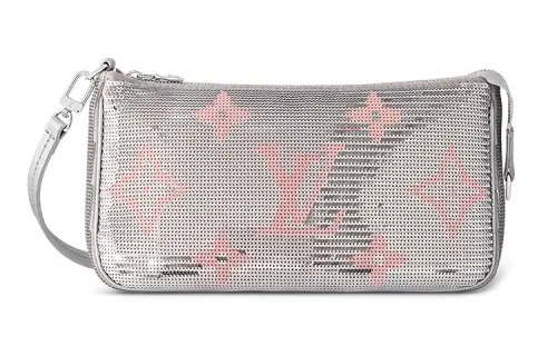 LOUIS VUITTON Satin One Shoulder Handbag Regular Women's Silver Pink
