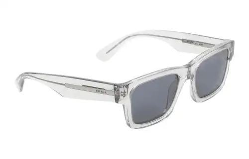 PRADA Acetate Acrylic Fiber Square Sunglasses Men's Transparent