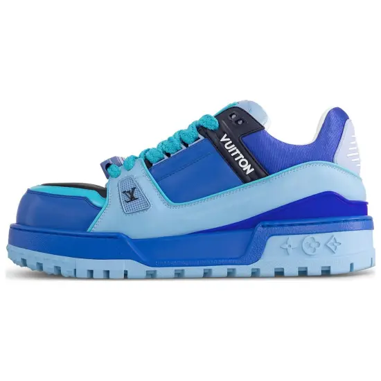 LOUIS VUITTON Trainer Maxi Skateboard Shoes Men Low-Top Blue