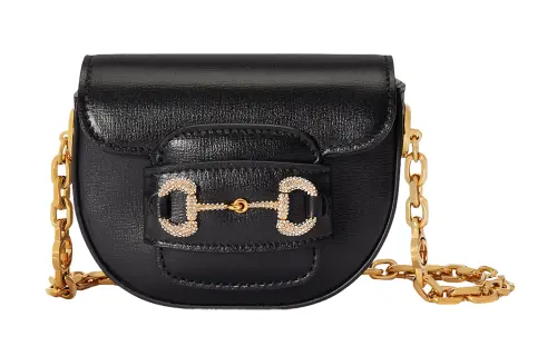 GUCCI Horsebit 1955 Leather Fanny Pack Women's Black