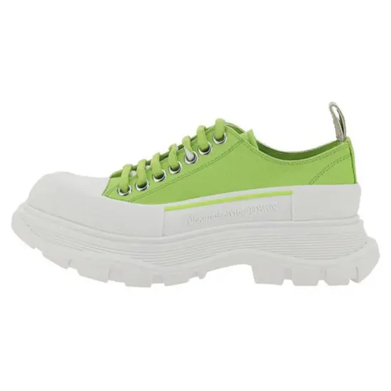 Alexander McQueen Tread Slick Low Lace Up 'Lime Green White' Women's
