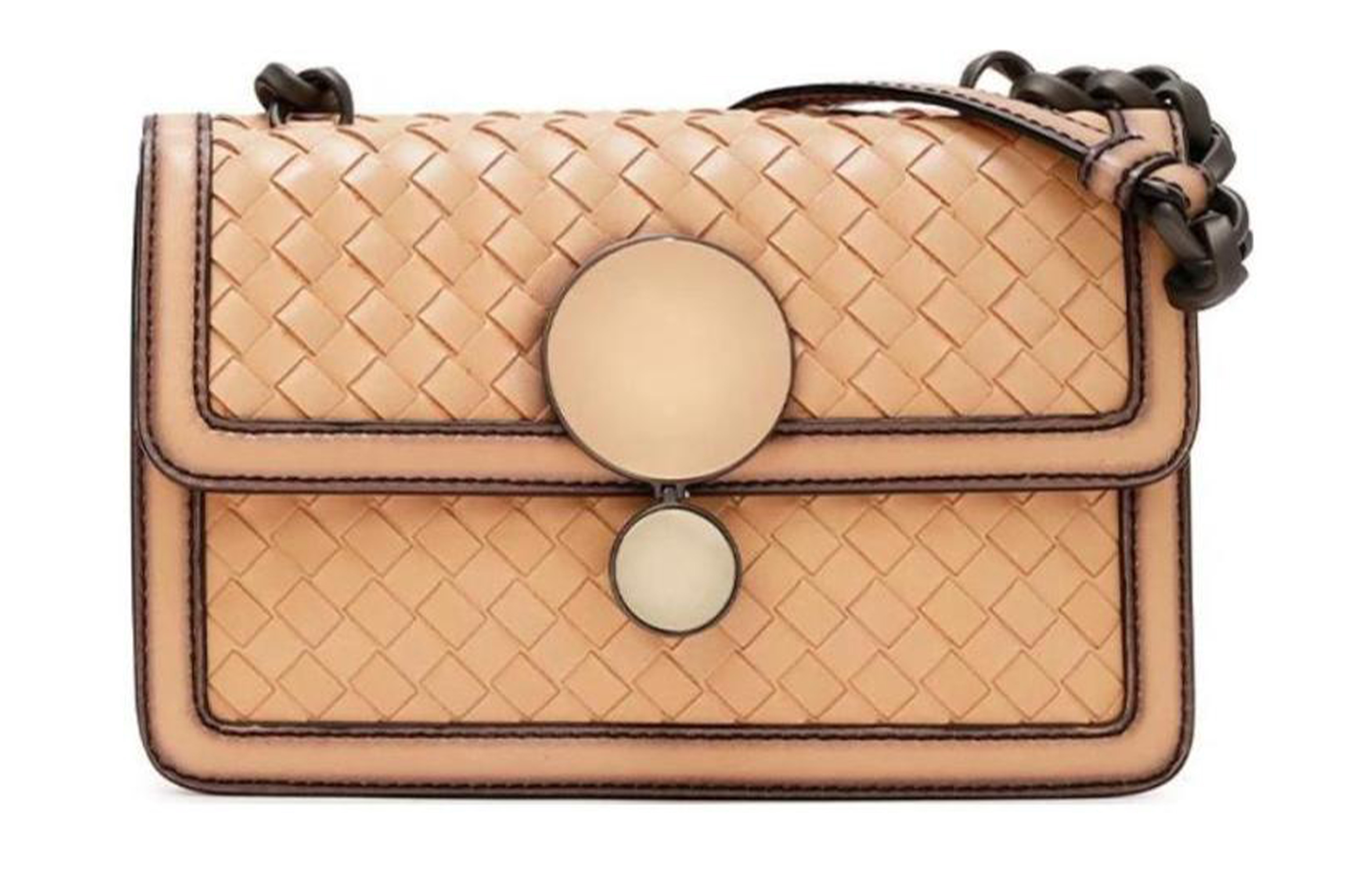 Bottega Veneta Lambskin Crossbody Bag, Shoulder Bag Women's Light Brown