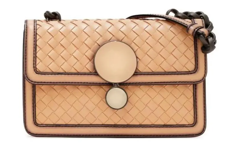 Bottega Veneta Lambskin Crossbody Bag, Shoulder Bag Women's Light Brown