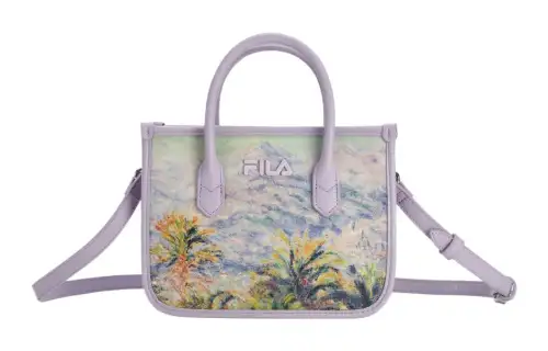 FILA Patterned Print Fabric Shoulder Bag, Crossbody Bag, Handbag Regular Women's Light Lavender