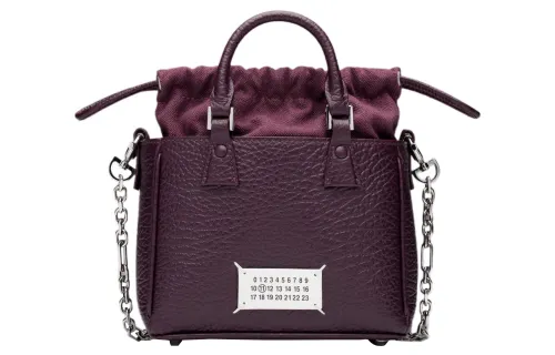 Maison Margiela 5AC Grain Leather Shoulder Bag, Crossbody Bag, Handbag Women's Merlot