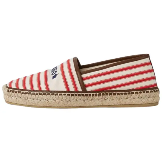 GUCCI Striped Star Espadrille Red White