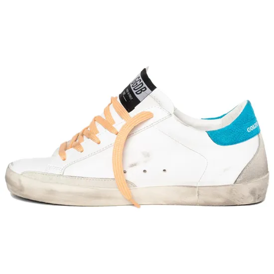 Golden Goose Super Star Low Top Stylish Skateboarding Shoes Women's White Blue