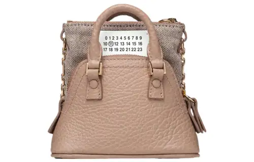 Maison Margiela 5AC Grain Calfskin Portable Crossbody Bag, Shoulder Bag Regular Women's Pink Brown