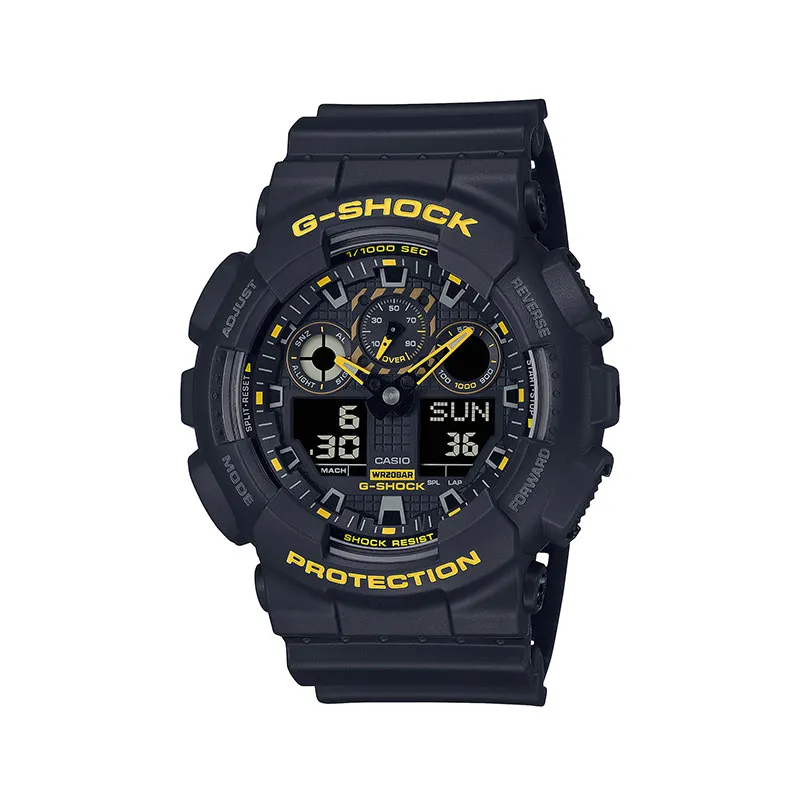 CASIO Men Liquid Crystal/Analog Dual Display Series Black Watch GA-100CY-1APR