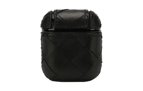 Bottega Veneta Leather Earphone Case Men's Black