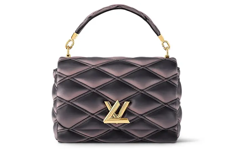 LOUIS VUITTON Sheepskin Shoulder Bag, Crossbody Bag Medium Women's Dark Red/Black