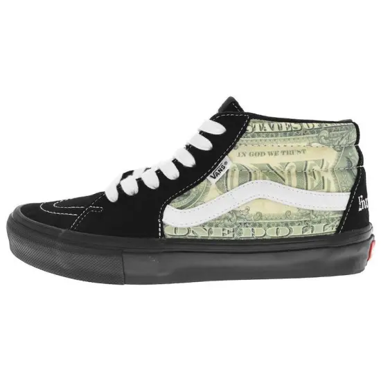 Grosso Supreme X Skate Vans Mid 'Dollar Bill Black'