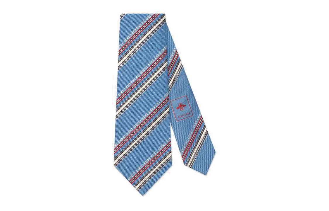 GUCCI Silk wool Blend Ties Men's Blue