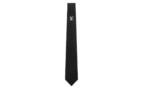 LOUIS VUITTON Mulberry Silk Ties Unisex Black